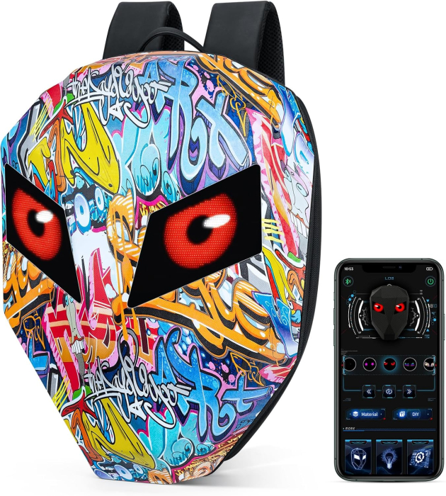 Ghiozdan LED Smart Moto – Rucsac Hard Shell cu ecran animat [3]