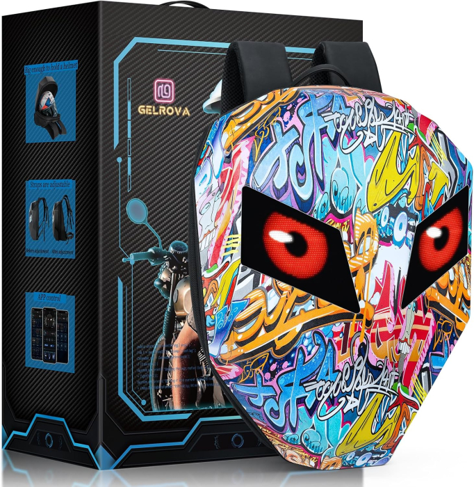 Ghiozdan LED Smart Moto – Rucsac Hard Shell cu ecran animat [2]