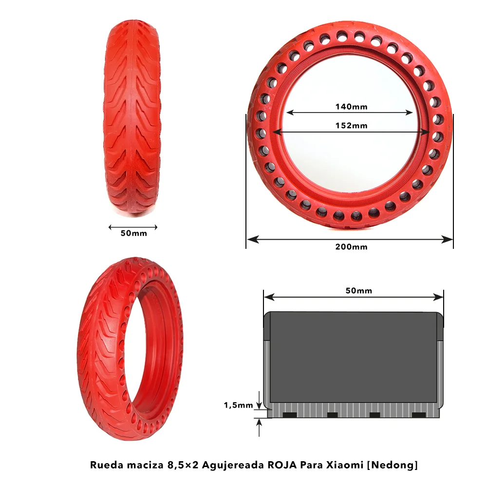 Cauciuc PLIN 8.5×2 Rosu cu găuri pentru Xiaomi [Nedong] [4]