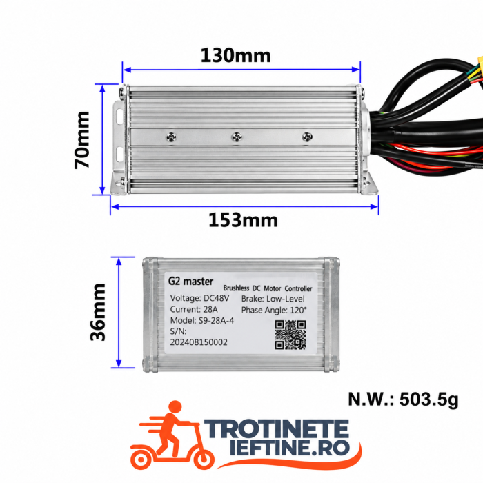 Controller KuKirin G2 Master Versiune B, 52V 25A dual motor, second hand [2]