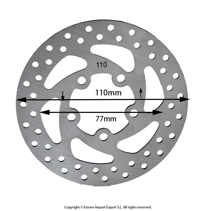 Disc de frana 110mm rotund, 5 gauri - 40mm, pentru trotineta Xiaomi (model nou) [2]