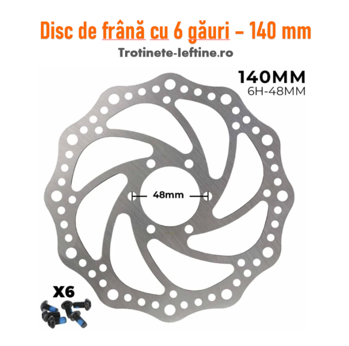 Disc de frână 140mm cu 6 găuri pentru trotinetă electrică și bicicletă [1]
