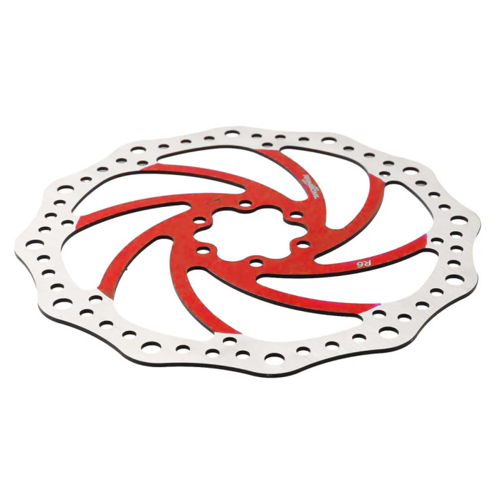 Disc de frana 140mm rosu, dintat, 6 gauri - 44mm, pentru trotinete Smartgyro / Kugoo [2]
