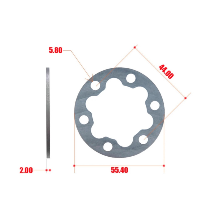 Distantier disc de frana 2mm pentru trotineta Ecoxtrem M41, pentru montare frana Nutt [2]