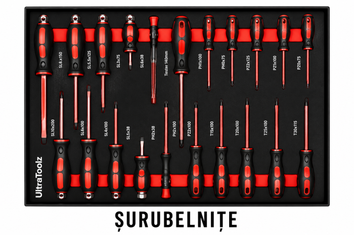 Dulap scule profesional 7 sertare 299 piese cu cheie dinamometrica UltraToolz [4]