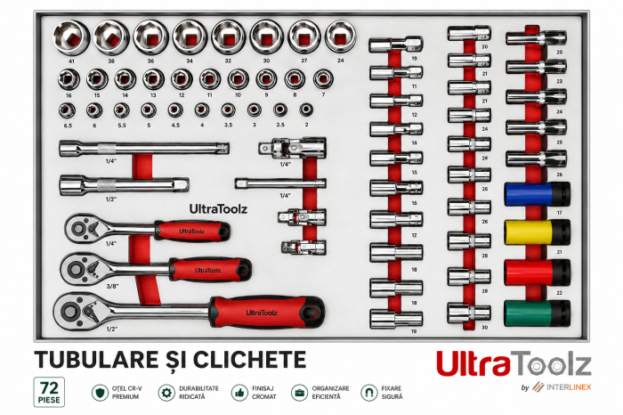 Dulap Scule UltraToolz 7/7 PRO XXL cu Cheie Dinamometrică – Carucior Profesional Atelier [10]