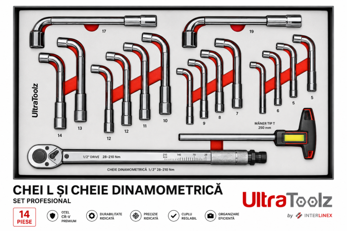 Dulap Scule UltraToolz 7/7 PRO XXL cu Cheie Dinamometrică – Carucior Profesional Atelier [5]