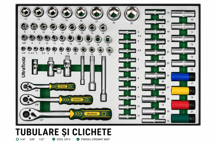 Dulap Scule UltraToolz 7/8 PRO XXL cu Cheie Dinamometrică – Carucior Atelier Profesional [4]