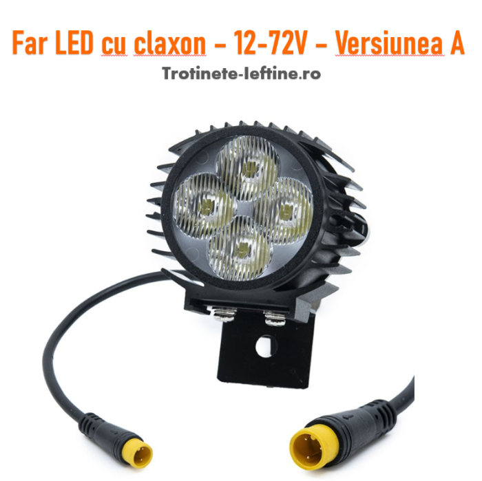 Far LED cu claxon 12–72V – Versiunea A (mufă 3 pini) [1]