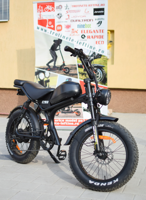 Fat-Bike Electric, Bicicleta C93, 1000w, Roti 20 inch, 55 km/h, Maro [1]