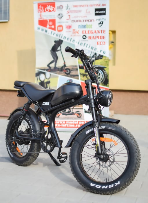 Fat-Bike Electric, Bicicleta C93, 1000w, Roti 20 inch, 55 km/h, Maro [16]