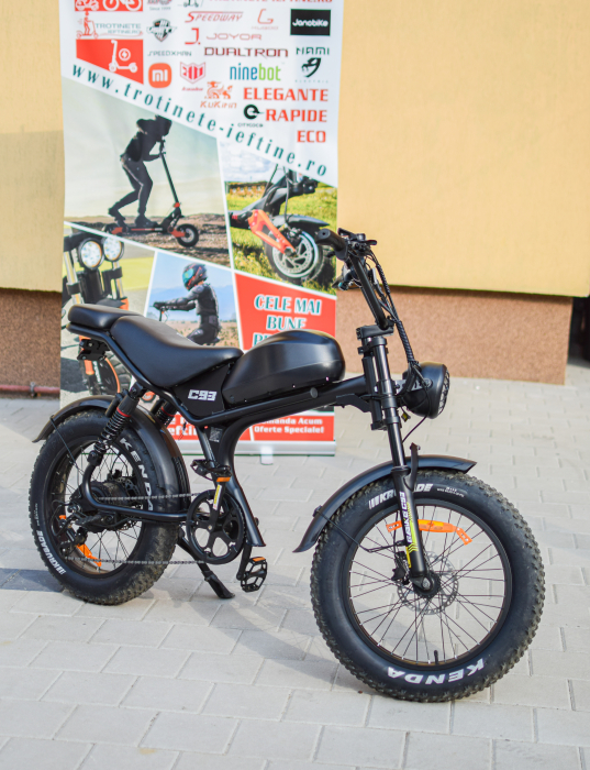 Fat-Bike Electric, Bicicleta C93, 1000w, Roti 20 inch, 55 km/h, Maro [2]