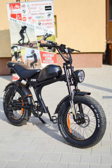 Fat-Bike Electric, Bicicleta C93, 1000w, Roti 20 inch, 55 km/h, Maro [25]