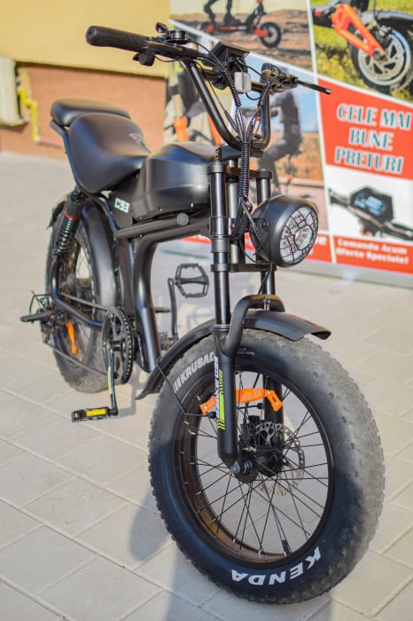 Fat-Bike Electric, Bicicleta C93, 1000w, Roti 20 inch, 55 km/h, Maro [21]