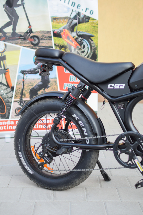 Fat-Bike Electric, Bicicleta C93, 1000w, Roti 20 inch, 55 km/h, Maro [7]