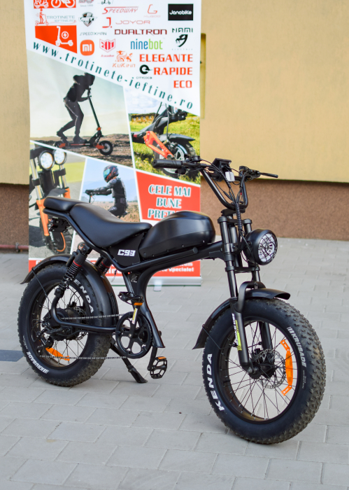 Fat-Bike Electric, Bicicleta C93, 1000w, Roti 20 inch, 55 km/h, Maro [12]