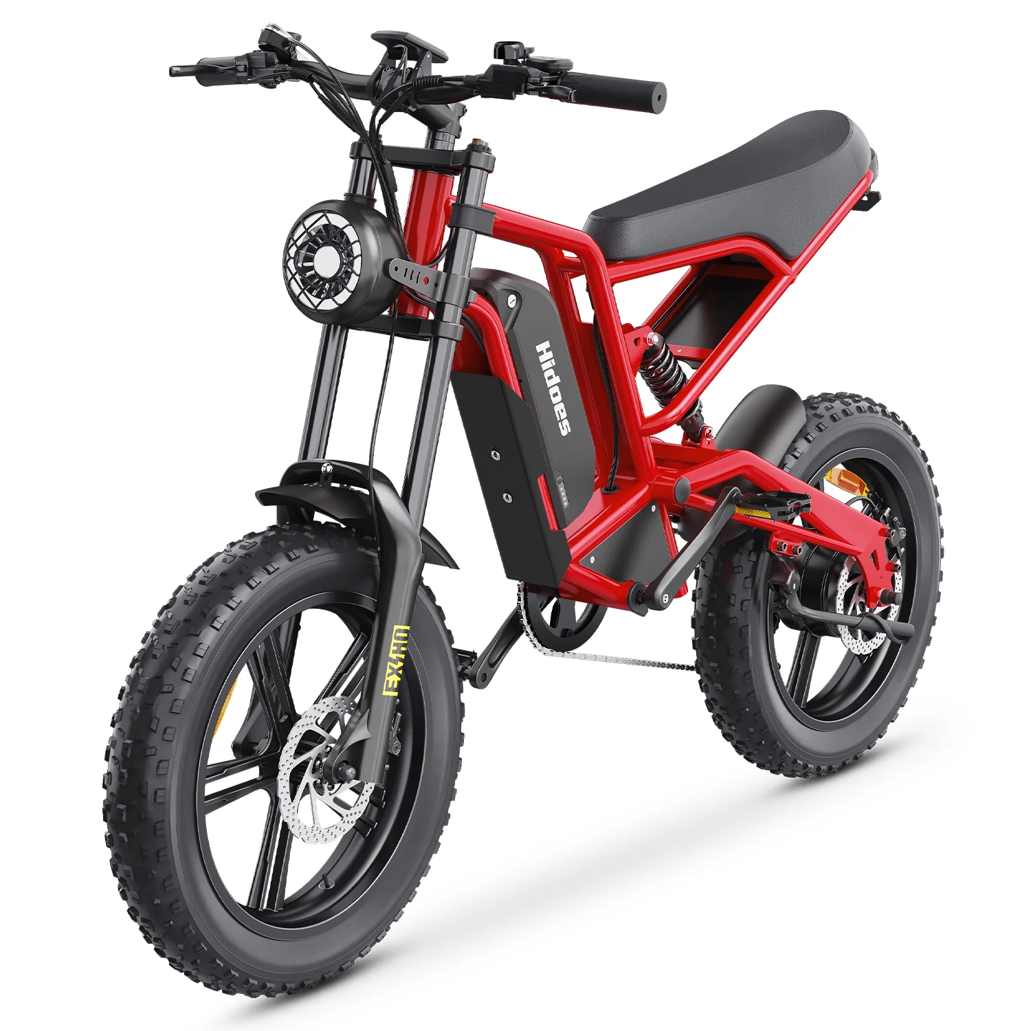 Bicicletă Electrică Hidoes B6 1200W 48V 15Ah Fat Tire 20×4” Roșu [4]