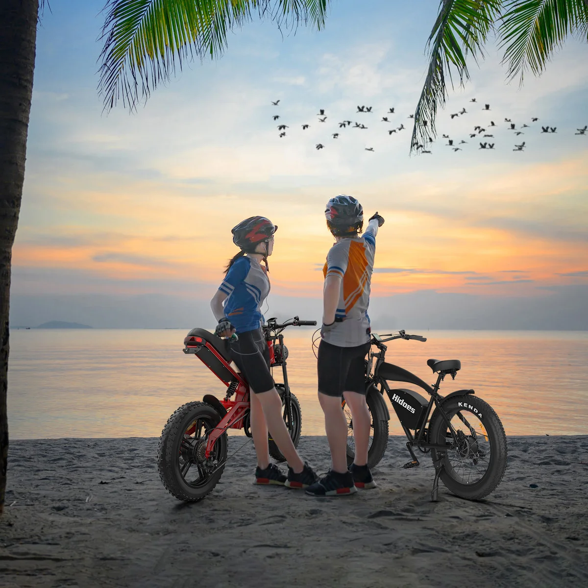 Bicicletă Electrică Hidoes B6 1200W 48V 15Ah Fat Tire 20×4” Roșu [23]