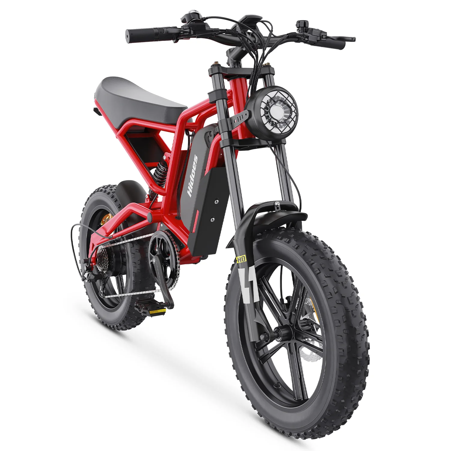 Bicicletă Electrică Hidoes B6 1200W 48V 15Ah Fat Tire 20×4” Roșu [9]