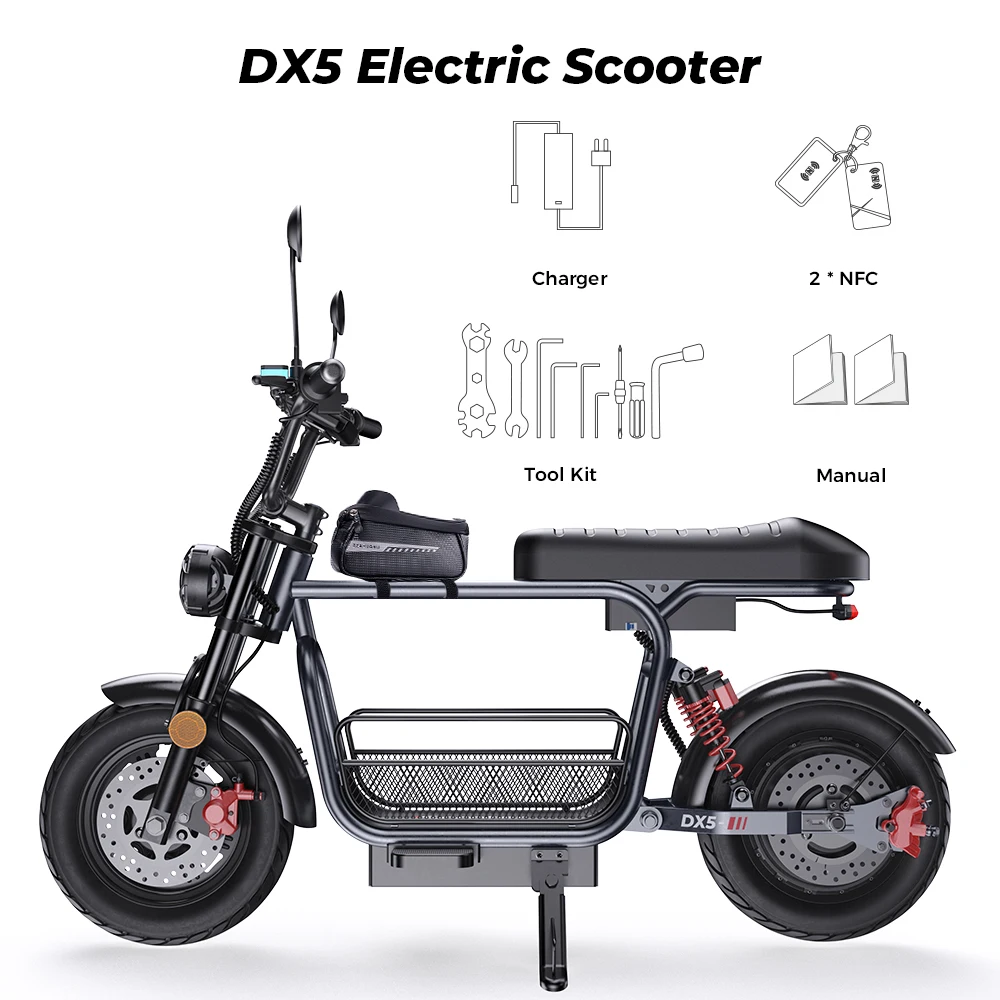 iScooter DX5 – Scuter Electric 1500W, Baterie 48V 15.6Ah, Roți 15”, Autonomie 72 km, Viteză 55 km/h, Suspensie Hidraulică [3]