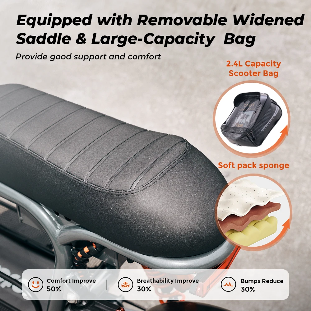 iScooter DX5 – Scuter Electric 1500W, Baterie 48V 15.6Ah, Roți 15”, Autonomie 72 km, Viteză 55 km/h, Suspensie Hidraulică [14]