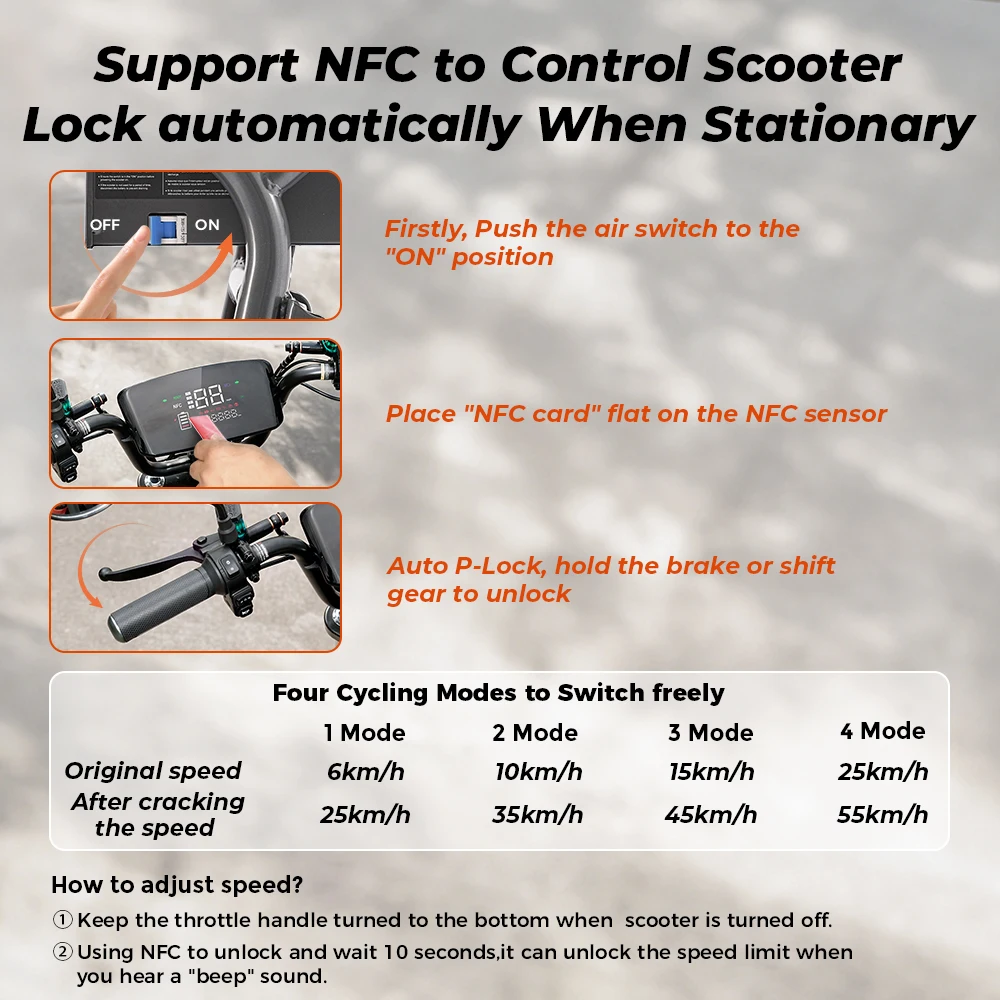 iScooter DX5 – Scuter Electric 1500W, Baterie 48V 15.6Ah, Roți 15”, Autonomie 72 km, Viteză 55 km/h, Suspensie Hidraulică [18]