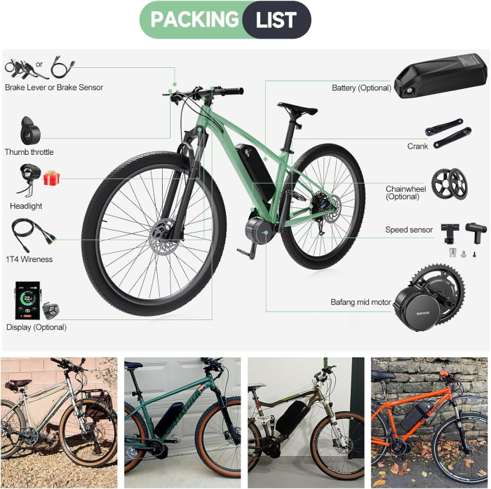 Kit conversie bicicleta electrica cu motor central 750W 48V 100 mm, display EKD01, Bafang [4]