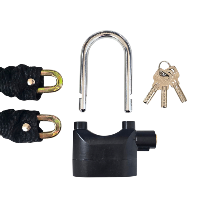 Lacat cu lant si alarma 110 dB pentru trotineta electrica [2]