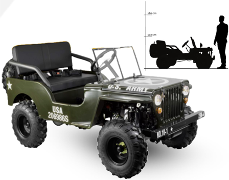 Mini Jeep Willys 150cc 11HP 2 Locuri Semi Automat [2]