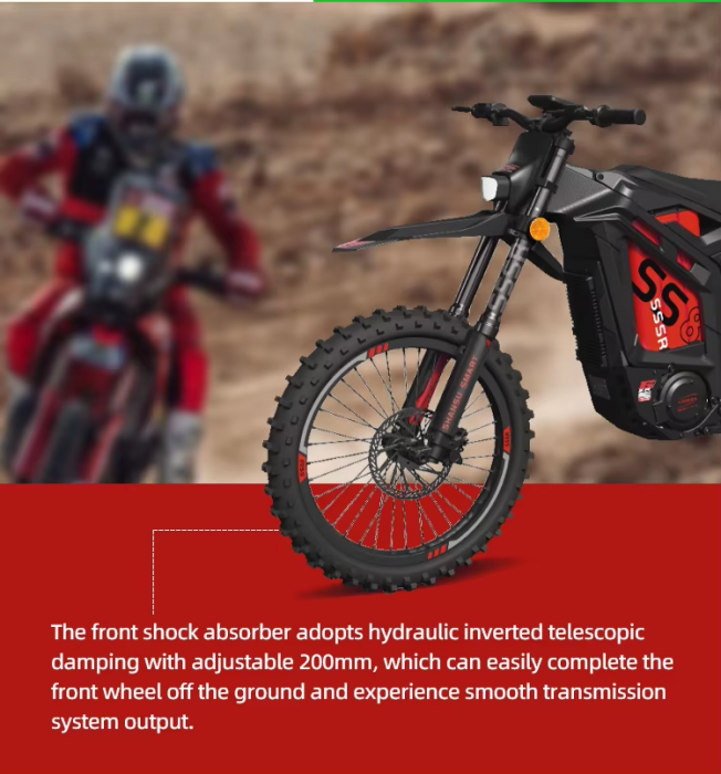 Motocicletă Electrică Off-Road SS-8 10.000W cu Baterie 72V 40Ah și Suspensie Hidraulică [9]