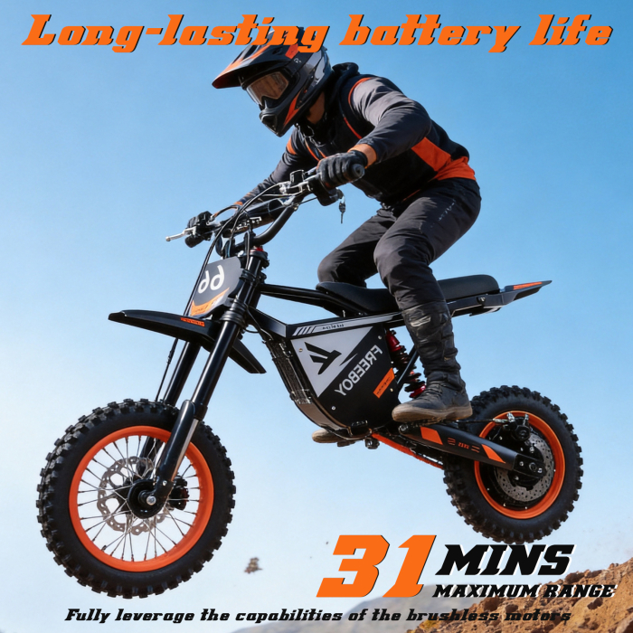 Motocicletă electrică Y66 off-road, motor 3000W, viteză 55 km/h, autonomie până la 50 km, roți 12/10 inch, suspensie dublă [2]