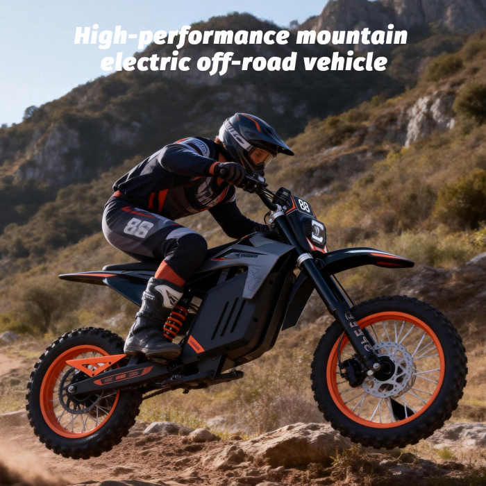Motocicletă electrică Y88 off-road, motor mid-drive 3000W, baterie 48V 30Ah, viteză 55 km/h, autonomie până la 50 km, suspensie completă [5]