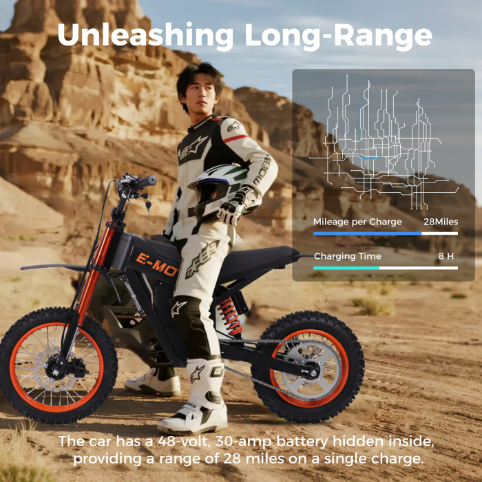 Motocicletă electrică Y01 off-road, motor 3000W, baterie 48V 30Ah, autonomie până la 45 km, viteză maximă 55 km/h [2]