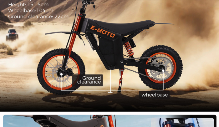 Motocicletă electrică Y01 off-road, motor 3000W, baterie 48V 30Ah, autonomie până la 45 km, viteză maximă 55 km/h [10]