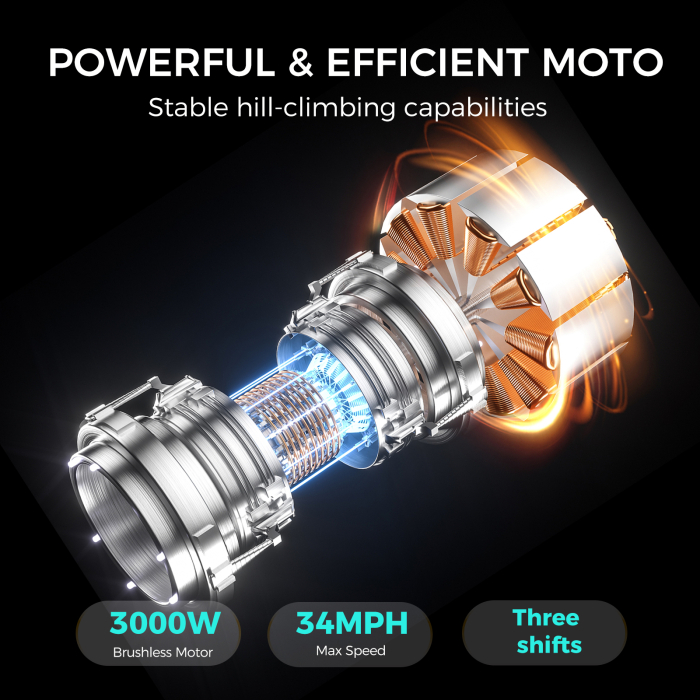 Motocicletă electrică Y01 off-road, motor 3000W, baterie 48V 30Ah, autonomie până la 45 km, viteză maximă 55 km/h [4]