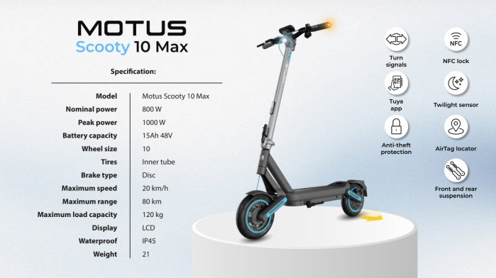 Trotinetă Electrică MOTUS – Model Premium pentru Oraș [2]