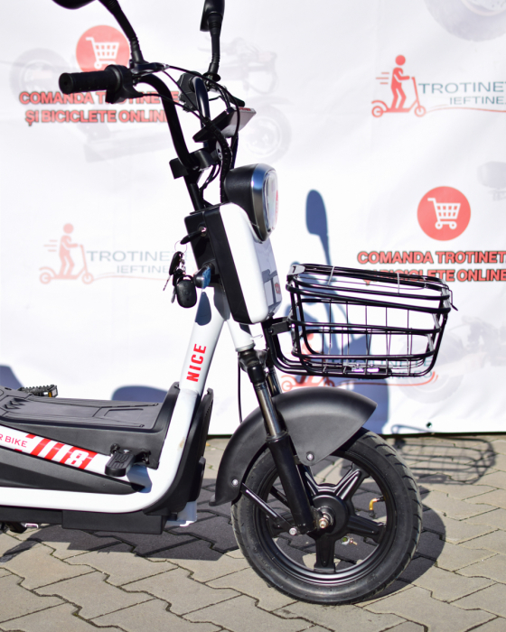 Scuter Electric ECO 500W 48V 20Ah cu Pedale, Baterie Plumb GEL, Autonomie 40 km, Viteză 25 km/h, 2 Locuri, Cos Frontal [5]