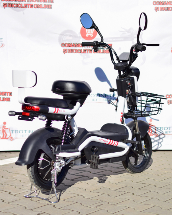 Scuter Electric ECO 500W 48V 20Ah cu Pedale, Baterie Plumb GEL, Autonomie 40 km, Viteză 25 km/h, 2 Locuri, Cos Frontal [2]