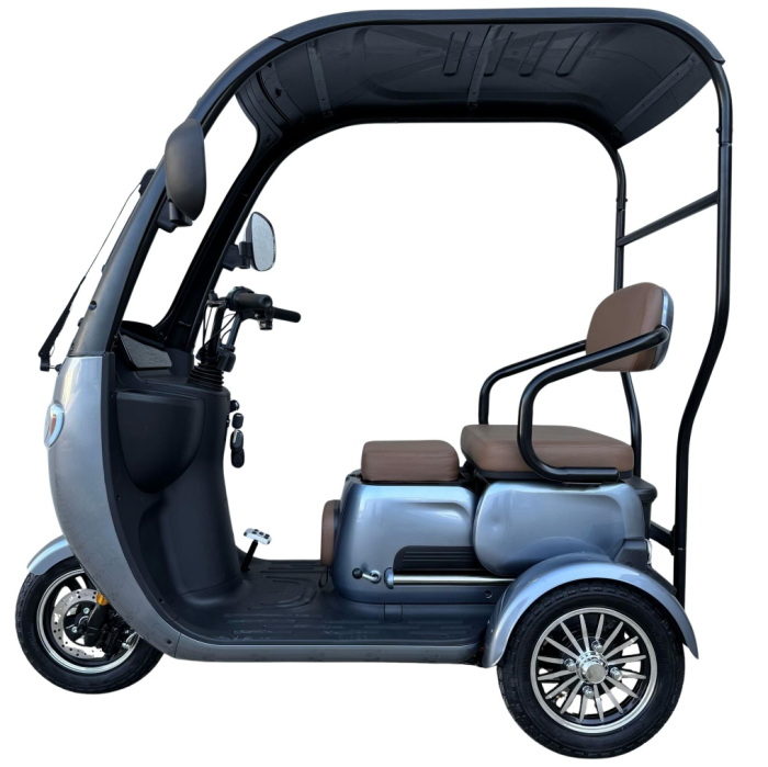 Tricicletă Electrică cu 2 Locuri, Acoperiș și Baterie 20Ah [6]