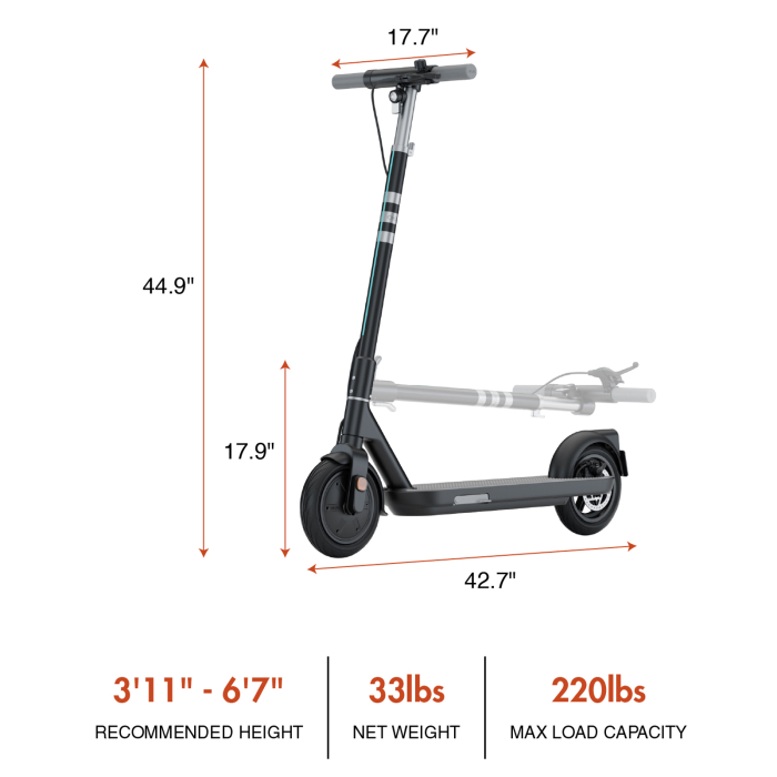 Trotinetă Electrică ES10 300W cu NFC și App Control – Roți Pneumatice 9 Inch [28]