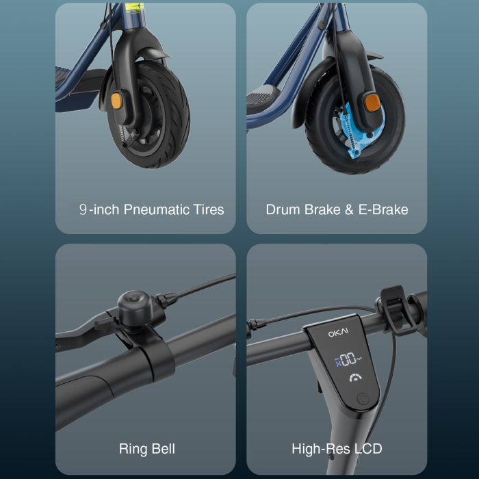 Trotinetă Electrică ES52 300W cu Roți Pneumatice 9 Inch – Viteză 25 km/h [13]