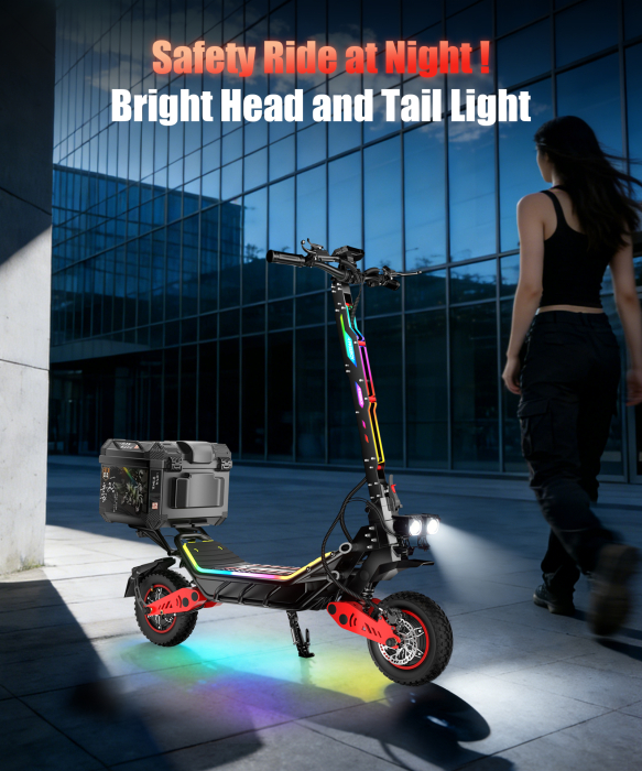 Trotinetă electrică off-road 6000W (2x3000W), baterie 60V 28Ah, viteză până la 75 km/h, autonomie 70 km, suspensie dublă, roți CST 12” [3]