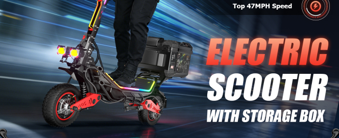 Trotinetă electrică off-road 6000W (2x3000W), baterie 60V 28Ah, viteză până la 75 km/h, autonomie 70 km, suspensie dublă, roți CST 12” [14]