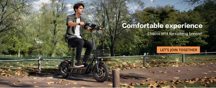 Trotinetă Electrică H14 600W cu Roți Pneumatice 14 Inch și Coș Frontal [7]