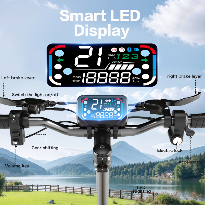 Trotinetă Electrică H14 600W cu Roți Pneumatice 14 Inch și Coș Frontal [12]