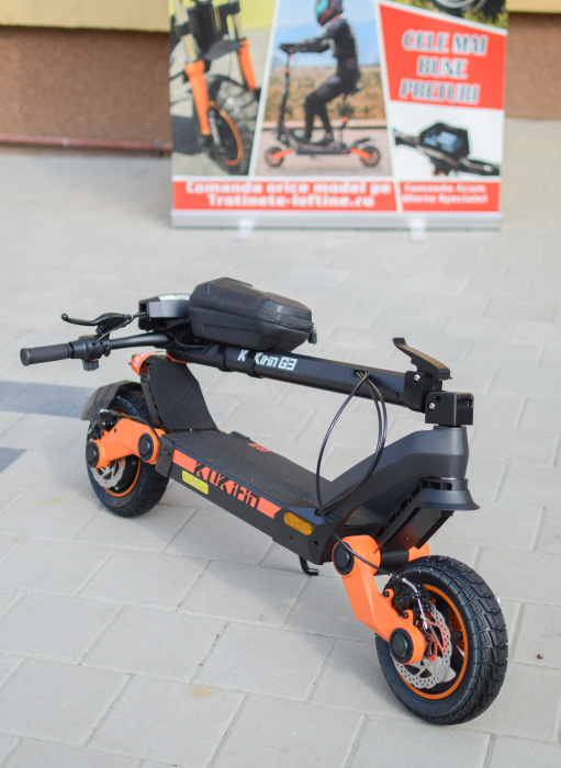 Trotinetă electrică KUGOO KIRIN G3, Motor 1200W, Autonomie 60 km, Viteză maximă 50 km/h, Acumulator 52V 18Ah, Culoare negru [21]