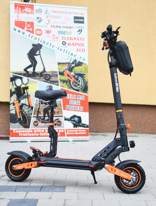 Trotinetă electrică KuKirin G2 MAX, Anvelope off-road pneumatice de 10*2.75 inch, Motor fără perii de 1000W, Viteză maximă 55 km/h, Acumulator 48V 20Ah, Autonomie 80 km [3]
