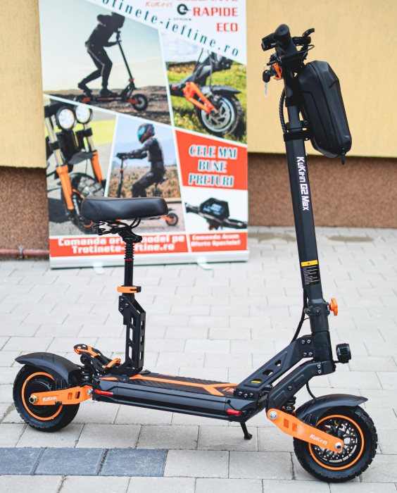 Trotinetă electrică KuKirin G2 MAX, Anvelope off-road pneumatice de 10*2.75 inch, Motor fără perii de 1000W, Viteză maximă 55 km/h, Acumulator 48V 20Ah, Autonomie 80 km [24]