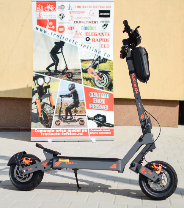 Trotinetă electrică Kukirin G4 motor 2000 W, viteză maximă 70 km/h, baterie cu litiu 60 V 20 Ah, anvelope de 11 inchi [12]