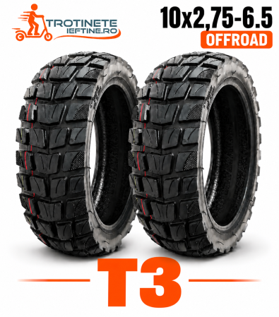 Piese - Set 2 Anvelope Premium KuKirin T3 10x2.75-6.5 Offroad Tubeless pentru Trotinetă Electrică